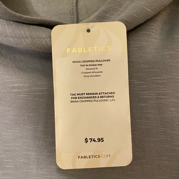 Fabletics Brisa Cropped Pullover-Heathered Gray L - Picture 3 of 3